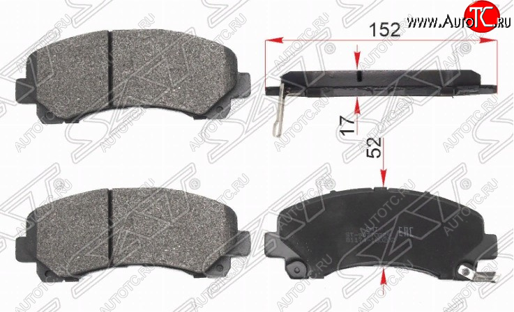 1 259 р. Комплект тормозных колодок для SAT (152*17*52 мм) Chevrolet Trailblazer GM800 дорестайлинг (2012-2016)  с доставкой в г. Белгород