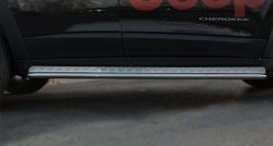 24 649 р. Подножки для ног (Trailhawk нержавейка d42 мм) SLITKOFF  Jeep Cherokee  KL (2014-2017) дорестайлинг  с доставкой в г. Белгород. Увеличить фотографию 2