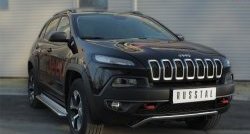 24 649 р. Подножки для ног (Trailhawk нержавейка d42 мм) SLITKOFF  Jeep Cherokee  KL (2014-2017) дорестайлинг  с доставкой в г. Белгород. Увеличить фотографию 4