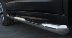 14 449 р. Защита порогов с пластиковыми вставками для ног (Trailhawk, нержавейка 76 мм) Russtal Jeep Cherokee KL дорестайлинг (2014-2017) (Защита порогов с со скосами на торцах (вариант 1))  с доставкой в г. Белгород. Увеличить фотографию 3
