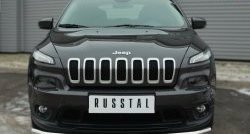 Одинарная защита переднего бампера диаметром 63 мм SLITKOFF Jeep Cherokee  KL (2014-2017) дорестайлинг