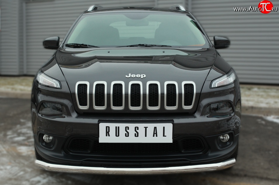 15 999 р. Одинарная защита переднего бампера диаметром 63 мм SLITKOFF  Jeep Cherokee  KL (2014-2017) дорестайлинг  с доставкой в г. Белгород