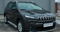 24 649 р. Широкая защита порогов SLITKOFF Jeep Cherokee KL дорестайлинг (2014-2017)  с доставкой в г. Белгород. Увеличить фотографию 3