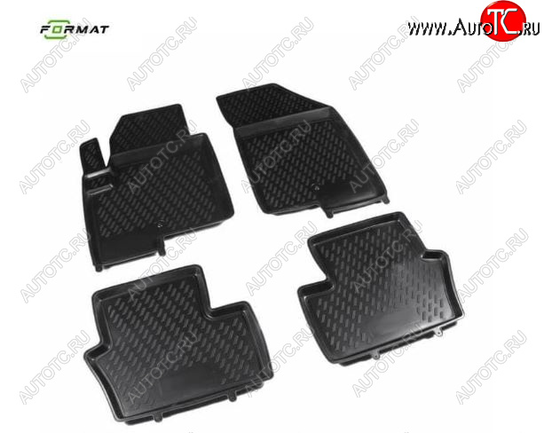 5 399 р. Комплект ковриков салона Format (повышенная износостойкость). Jeep Compass MK рестайлинг (2011-2015) (Черные)  с доставкой в г. Белгород