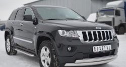 16 849 р. Защита переднего бампера (2 трубыØ75х42 мм, нержавейка) Russtal Jeep Grand Cherokee WK2 дорестайлинг (2010-2013)  с доставкой в г. Белгород. Увеличить фотографию 4