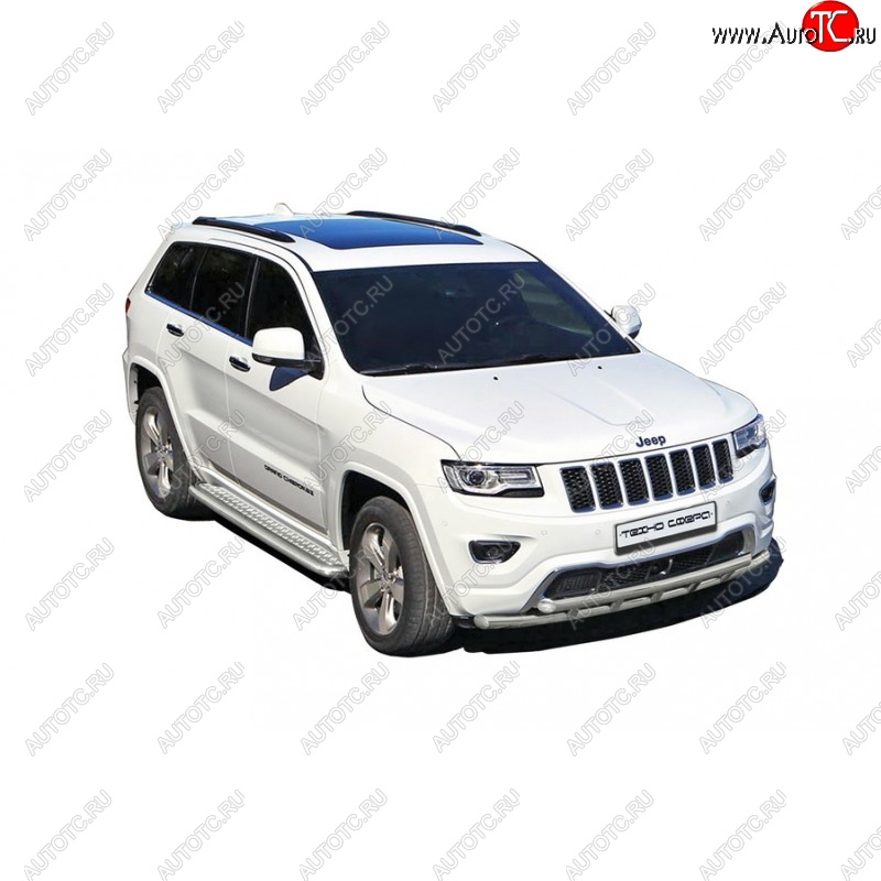 35 699 р. Защита переднего бампера WK2 Restyling ТехноСфера (Техно Сфера) (двойная, нержавейка, d63.5 mm) Jeep Grand Cherokee WK2 дорестайлинг (2010-2013)  с доставкой в г. Белгород