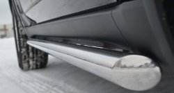12 299 р. Защита порогов из круглой трубы диаметром 63 мм Russtal Jeep Grand Cherokee WK2 дорестайлинг (2010-2013) (Защита порогов с со скосами на торцах (вариант 1))  с доставкой в г. Белгород. Увеличить фотографию 3