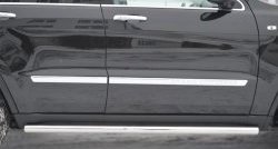 12 299 р. Защита порогов из круглой трубы диаметром 63 мм Russtal Jeep Grand Cherokee WK2 дорестайлинг (2010-2013) (Защита порогов с со скосами на торцах (вариант 1))  с доставкой в г. Белгород. Увеличить фотографию 5