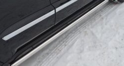 12 299 р. Защита порогов из круглой трубы диаметром 63 мм Russtal Jeep Grand Cherokee WK2 дорестайлинг (2010-2013) (Защита порогов с со скосами на торцах (вариант 1))  с доставкой в г. Белгород. Увеличить фотографию 6