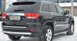 6 699 р. Одинарная защита заднего бампера из трубы диаметром 76 мм SLITKOFF  Jeep Grand Cherokee  WK2 (2010-2013) дорестайлинг  с доставкой в г. Белгород. Увеличить фотографию 3
