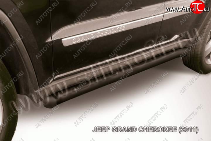 11 999 р. Защита порогов из труб d57 Slitkoff Jeep Grand Cherokee WK2 дорестайлинг (2010-2013) (Цвет: серебристый)  с доставкой в г. Белгород