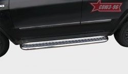 17 639 р. Защита порогов с листом Souz-96 (d60). Jeep Grand Cherokee WK2 дорестайлинг (2010-2013)  с доставкой в г. Белгород. Увеличить фотографию 2