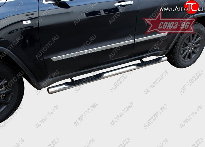 17 954 р. Защита порогов с проступью Souz-96 (d76) Jeep Grand Cherokee WK2 дорестайлинг (2010-2013)  с доставкой в г. Белгород