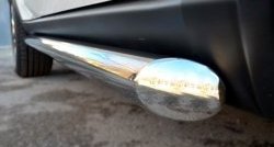 12 299 р. Защита порогов из круглой трубы диаметром 63 мм Russtal Jeep Grand Cherokee WK2 дорестайлинг (2010-2013) (Защита порогов с со скосами на торцах (вариант 1))  с доставкой в г. Белгород. Увеличить фотографию 3