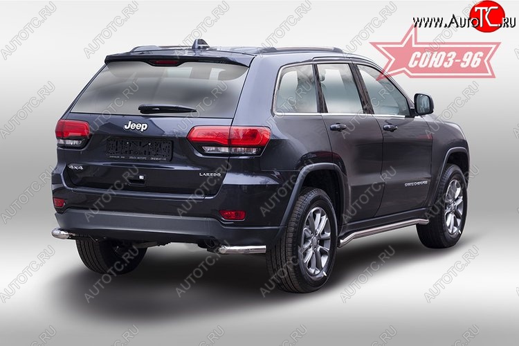 12 329 р. Защита заднего бампера из боковых уголков рестайлинг Souz-96 (d60) Jeep Grand Cherokee WK2 дорестайлинг (2010-2013)  с доставкой в г. Белгород