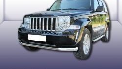 Одинарная защита переднего бампера диаметром 76 мм Slitkoff Jeep Liberty  KK (2007-2013)