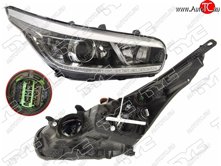 8 299 р. Правая фара передняя TYC (галоген, LED) KIA Ceed 2 JD дорестайлинг, хэтчбэк (2012-2015)  с доставкой в г. Белгород