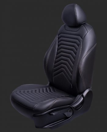 Чехлы для сидений Lord Autofashion Байрон ПРЕЗИДЕНТ (экокожа, спинка и сиденье 40/60, 3 Г-образных подголовника) KIA Ceed 2 JD рестайлинг, хэтчбэк (2015-2018)