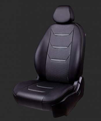 Чехлы для сидений Lord Autofashion Турин 2 (экокожа, спинка и сиденье 60/40, 3 Г-образных подголовника) KIA Ceed 2 JD рестайлинг, хэтчбэк (2015-2018)