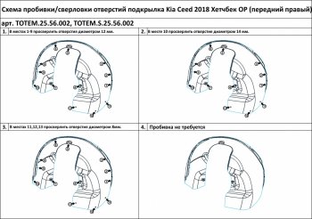 7 699 р. Правый подкрылок передний TOTEM (с шумоизоляцией) KIA Ceed 3 CD хэтчбэк (2018-2025)  с доставкой в г. Белгород. Увеличить фотографию 2