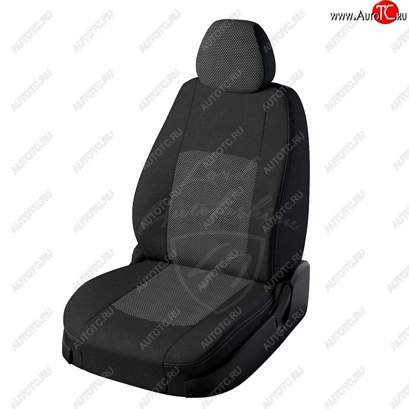 6 399 р. Чехлы для сидений Lord Autofashion Турин (жаккард) KIA Ceed 3 CD хэтчбэк (2018-2025) (Черный, вставка Тома серый)  с доставкой в г. Белгород