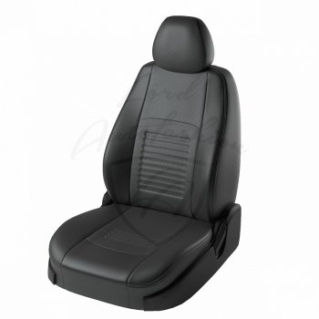 Чехлы для сидений Lord Autofashion Турин (экокожа) KIA Ceed 1 ED рестайлинг, хэтчбэк 5 дв. (2010-2012) (Чёрный, вставка чёрная)