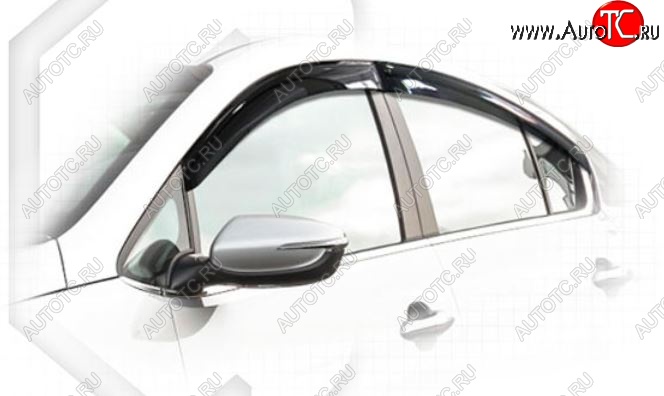 2 199 р. Дефлектора окон CA-Plastiс KIA Cerato 3 YD дорестайлинг седан (2013-2016) (Classic полупрозрачный, Без хром.молдинга)  с доставкой в г. Белгород