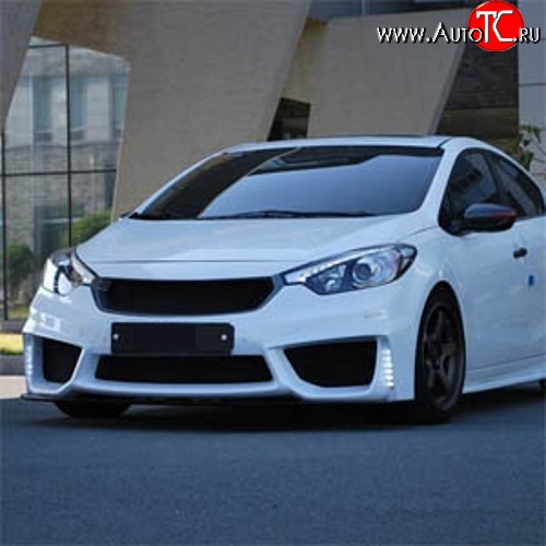 5 999 р. Накладка на передний бампер Drive KIA Cerato 3 YD дорестайлинг седан (2013-2016) (Неокрашенная)  с доставкой в г. Белгород