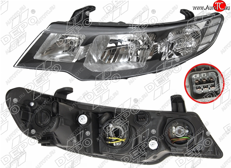 7 899 р. Левая фара (под электрокорректор) DEPO KIA Cerato 2 TD седан (2008-2013)  с доставкой в г. Белгород