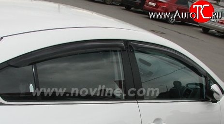 593 р. Комплект дефлекторов окон (ветровиков) 4 шт. Novline KIA Cerato 2 TD седан (2008-2013)  с доставкой в г. Белгород