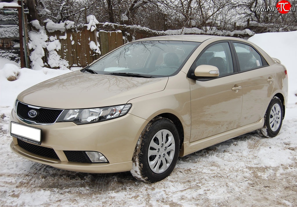 6 299 р. Пороги накладки GT Dynamics KIA Cerato 2 TD седан (2008-2013) (Неокрашенные)  с доставкой в г. Белгород