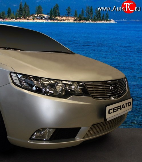 3 734 р. Декоративная вставка решетки радиатора Novline KIA Cerato 2 TD седан (2008-2013)  с доставкой в г. Белгород