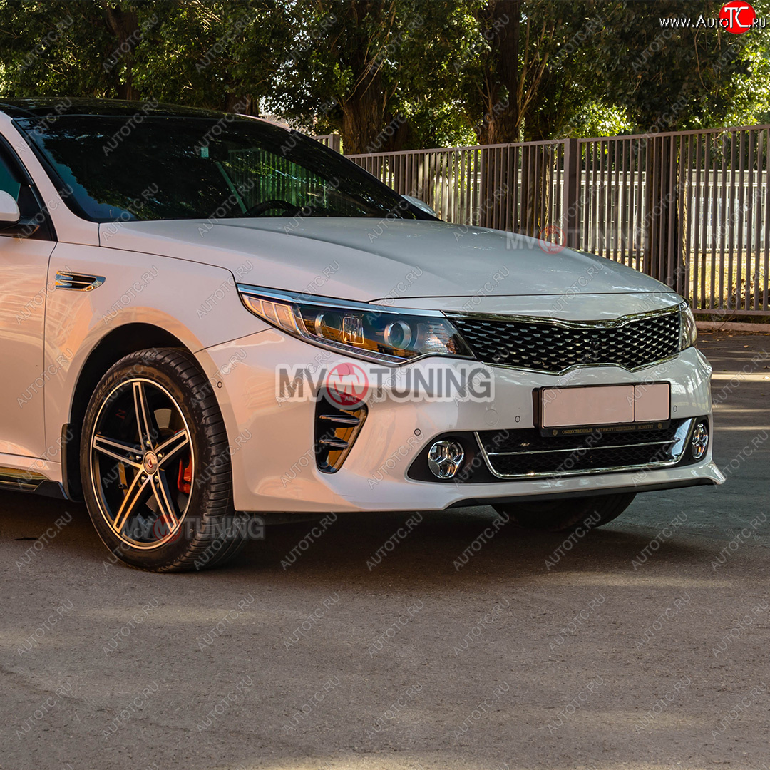 1 799 р. Реснички на фары MV-Tuning KIA Optima 4 JF дорестайлинг универсал (2015-2018) (Неокрашенные)  с доставкой в г. Белгород