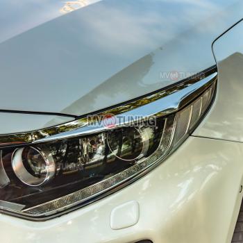 1 799 р. Реснички на фары MV-Tuning KIA Optima 4 JF дорестайлинг универсал (2015-2018) (Неокрашенные)  с доставкой в г. Белгород. Увеличить фотографию 2