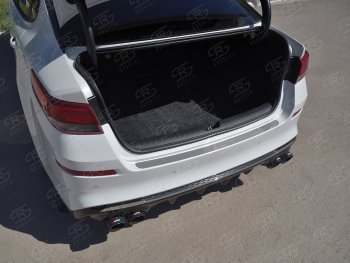 1 479 р. Защитная накладка заднего бампера Russtal KIA Optima JF седан рестайлинг (2018-2020) (Нержавейка полированная)  с доставкой в г. Белгород. Увеличить фотографию 3