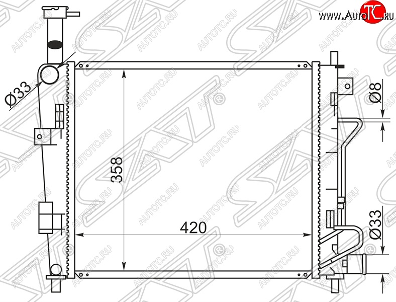 4 099 р. Радиатор двигателя SAT KIA Picanto 2 TA хэтчбэк 5 дв. дорестайлинг (2011-2015)  с доставкой в г. Белгород