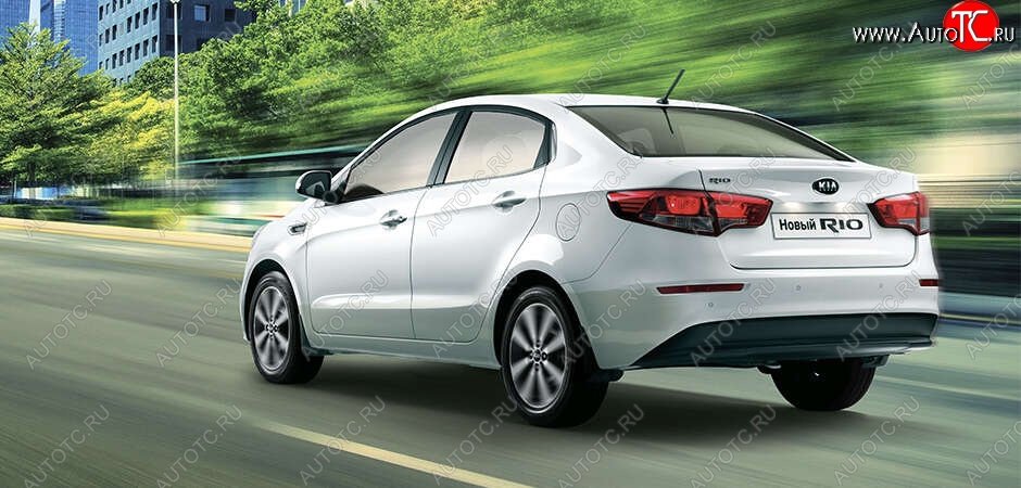 4 749 р. Задний бампер Стандартный KIA Rio 3 QB рестайлинг седан (2015-2017) (Окрашенный)  с доставкой в г. Белгород