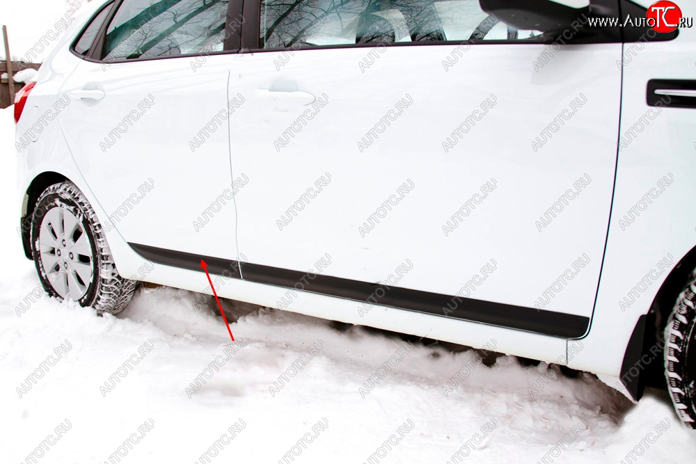1 159 р. Молдинг двери RA (вариант 1, передний правый) KIA Rio 3 QB хэтчбек 5 дв. рестайлинг (2015-2017) (Поверхность глянец под окраску, Неокрашенный)  с доставкой в г. Белгород