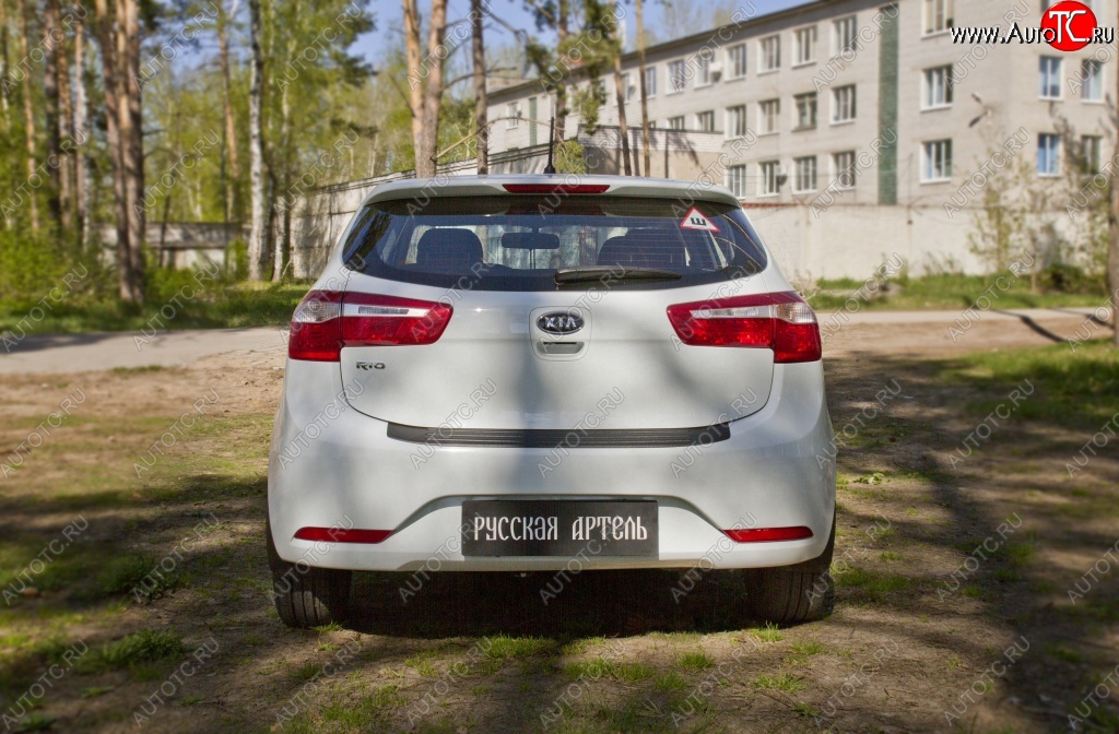1 599 р. Защитная накладка на задний бампер RA KIA Rio 3 QB хэтчбек 5 дв. рестайлинг (2015-2017)  с доставкой в г. Белгород