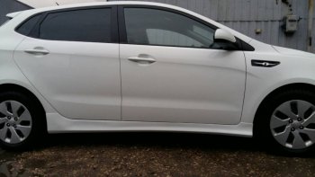 4 099 р. Пороги накладки Drive KIA Rio 3 QB хэтчбек 5 дв. рестайлинг (2015-2017) (Неокрашенные)  с доставкой в г. Белгород. Увеличить фотографию 2