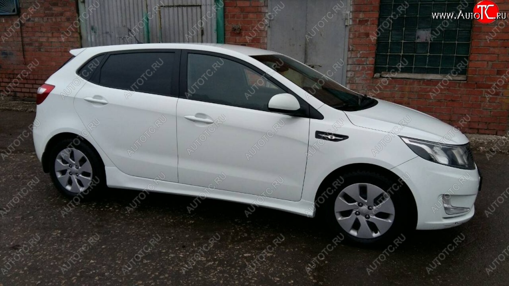 4 099 р. Пороги накладки Drive KIA Rio 3 QB хэтчбек 5 дв. рестайлинг (2015-2017) (Неокрашенные)  с доставкой в г. Белгород
