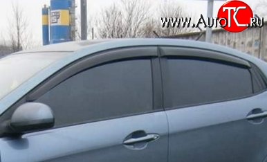 1 149 р. Комплект дефлекторов окон (ветровиков) 4 шт. Russtal KIA Rio 3 QB дорестайлинг седан (2011-2015)  с доставкой в г. Белгород