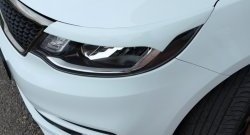 1 849 р. Реснички на фары BS KIA Rio 3 QB хэтчбек 5 дв. рестайлинг (2015-2017) (Неокрашенные)  с доставкой в г. Белгород. Увеличить фотографию 2