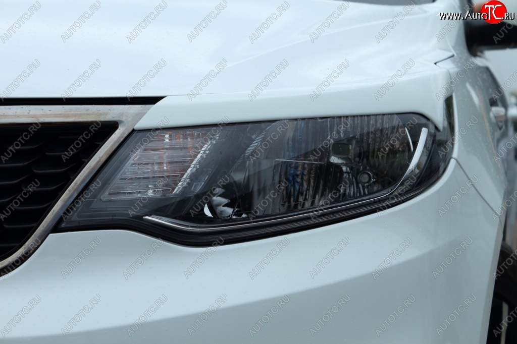 1 849 р. Реснички на фары BS KIA Rio 3 QB хэтчбек 5 дв. рестайлинг (2015-2017) (Неокрашенные)  с доставкой в г. Белгород