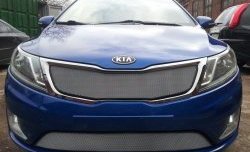 1 539 р. Нижняя сетка на бампер Russtal (хром) KIA Rio 3 QB хэтчбек 5 дв. дорестайлинг (2011-2015)  с доставкой в г. Белгород. Увеличить фотографию 2