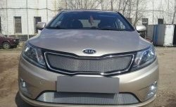 1 539 р. Нижняя сетка на бампер Russtal (хром) KIA Rio 3 QB хэтчбек 5 дв. дорестайлинг (2011-2015)  с доставкой в г. Белгород. Увеличить фотографию 4