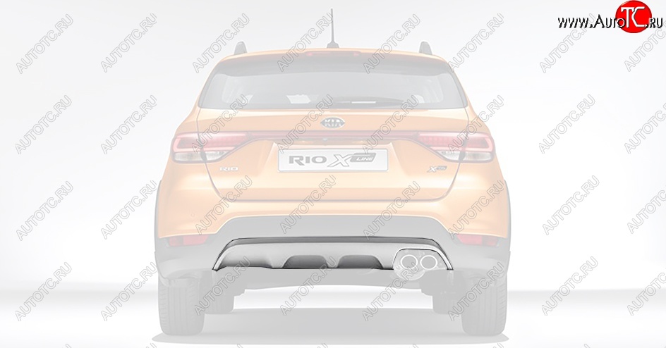4 099 р. Диффузор заднего бампера MOBIS (HYUNDAI/KIA) (серебристая) KIA Rio X-line (2017-2021)  с доставкой в г. Белгород
