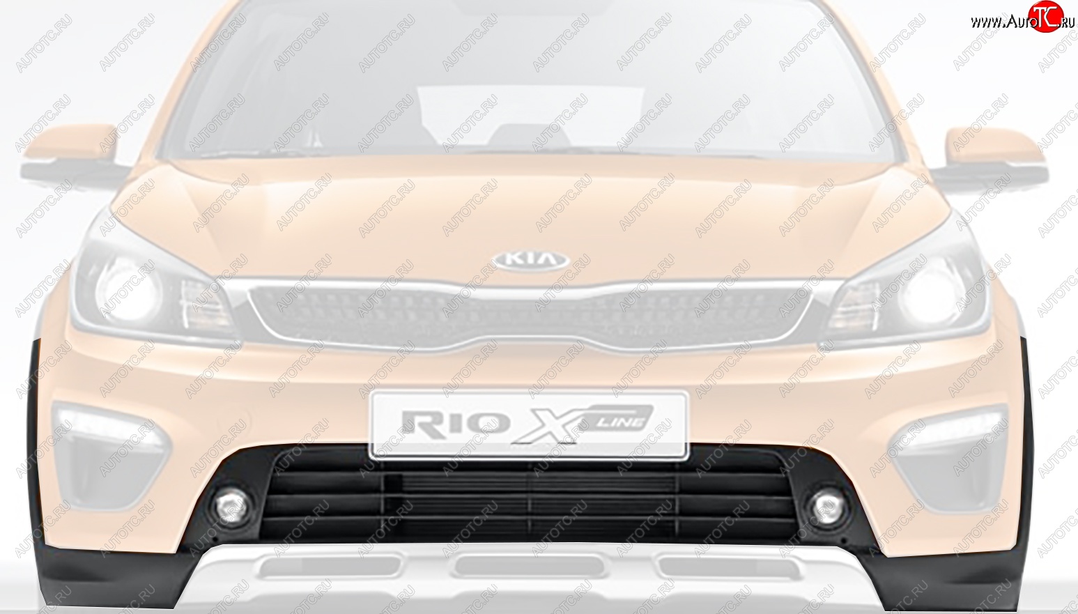 21 499 р. Накладка переднего бампера Оригинал KIA Rio X-line (2017-2021)  с доставкой в г. Белгород
