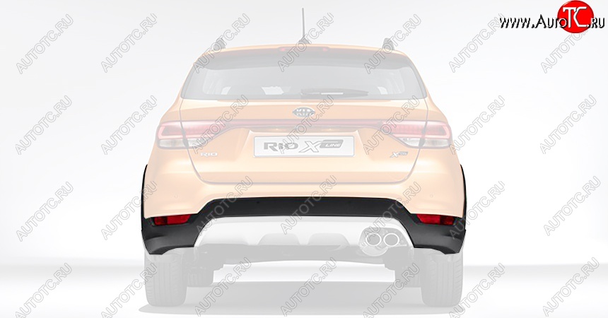 19 349 р. Накладка заднего бампера MOBIS (HYUNDAI/KIA) KIA Rio X-line (2017-2021) (под парктроник)  с доставкой в г. Белгород
