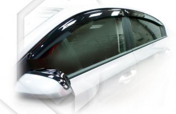2 099 р. Дефлектора окон CA-Plastic KIA Rio 4 FB дорестайлинг седан (2016-2020) (серия Classic полупрозрачный, Без хром.молдинга, Крепление только на скотч)  с доставкой в г. Белгород. Увеличить фотографию 2